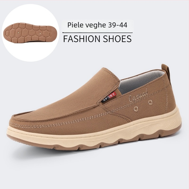 Pantofi casual bărbați Slip-On, din pânză, talpă EVA, vârf rotund