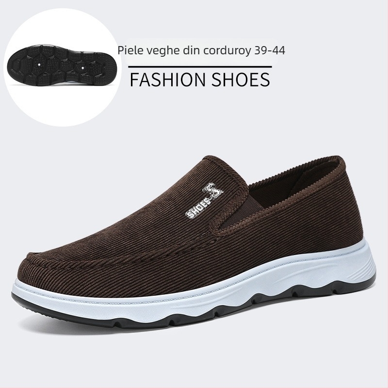 Pantofi casual bărbați Slip-On, din pânză, talpă EVA, vârf rotund