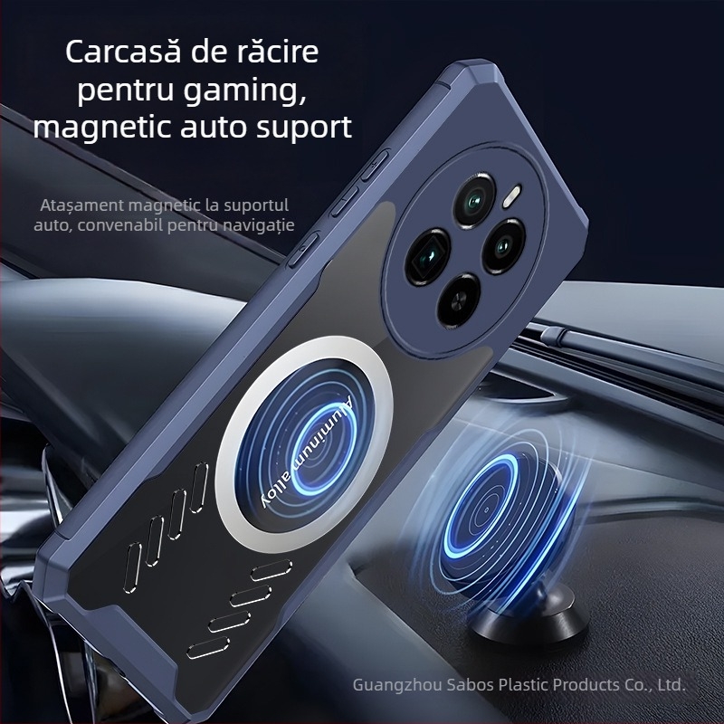Carcasă din grafen pentru telefon cu suport magnetic auto – disipare căldură, anti-uzură, anti-cădere, pentru OPPO GT5 Pro