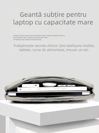 Geantă pentru laptop din piele PU, impermeabilă, rezistentă la uzură și la cutremure; brand Sunghee, căptușeală interioară.