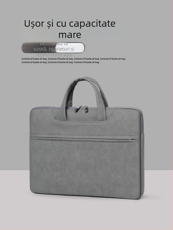 Geantă pentru laptop din piele PU, impermeabilă, rezistentă la uzură și la cutremure; brand Sunghee, căptușeală interioară.
