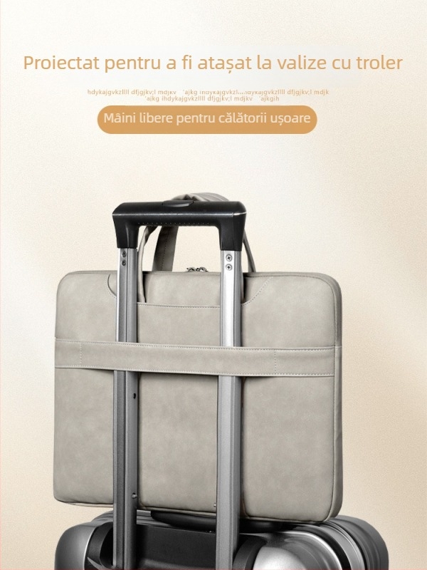 Geantă pentru laptop din piele PU, impermeabilă, rezistentă la uzură și la cutremure; brand Sunghee, căptușeală interioară.