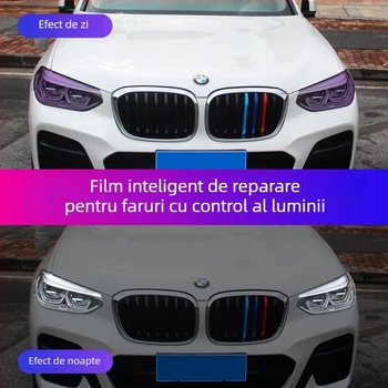 Folie TPU pentru faruri și lumini de mașină cu finisaj fum, instalare prin adeziv, tip 96, personalizare disponibilă, etichetă privată licențiată