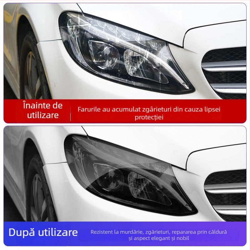 Folie TPU pentru faruri și lumini de mașină cu finisaj fum, instalare prin adeziv, tip 96, personalizare disponibilă, etichetă privată licențiată