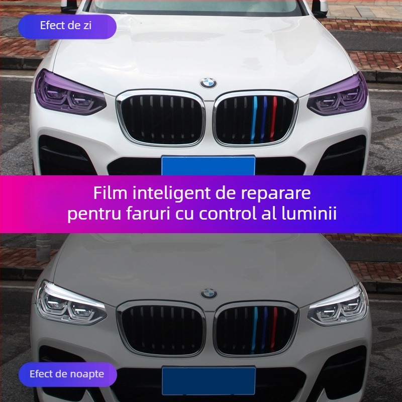 Folie TPU pentru faruri și lumini de mașină cu finisaj fum, instalare prin adeziv, tip 96, personalizare disponibilă, etichetă privată licențiată