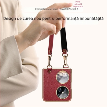 Carcasa Huawei Pocket2 – 2 în 1, Piele sintetică de lux, Curea de încheietură, Anti-cădere, Anti-uzură