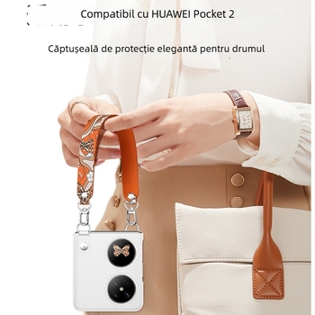 Carcasa Huawei Pocket2 – 2 în 1, Piele sintetică de lux, Curea de încheietură, Anti-cădere, Anti-uzură