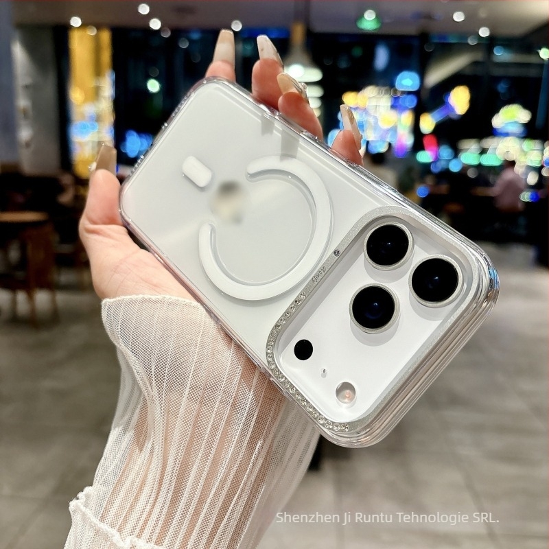 Carcasă de protecție pentru telefon din PC, finisaj electroplacat, rezistentă la șocuri, anti-cădere, prindere magnetică