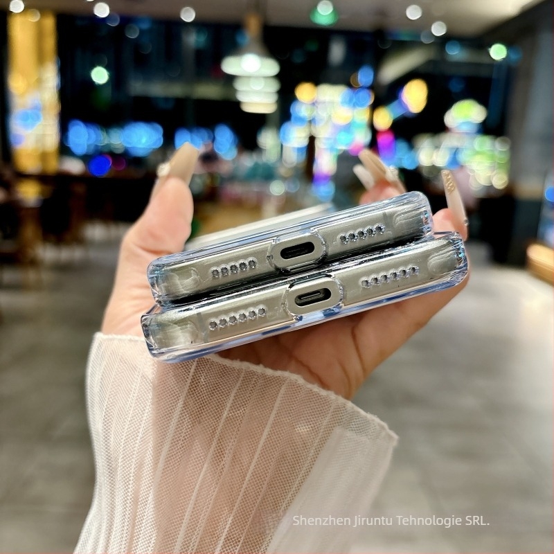 Carcasă de protecție pentru telefon din PC, finisaj electroplacat, rezistentă la șocuri, anti-cădere, prindere magnetică