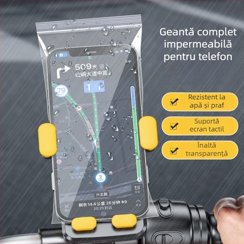 Sac de telefon impermeabil, transparent, praf rezistent, auto-închis, protecție ecran tactil