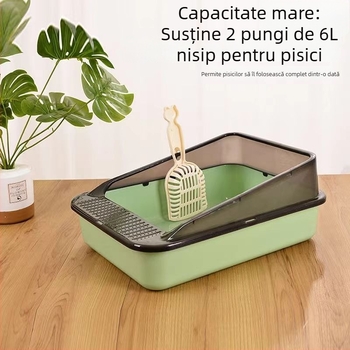 Le Teng cutie de nisip pentru pisici cu design anti-strop; destinat pisicilor; Material: Alte materiale