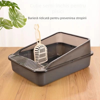 Le Teng cutie de nisip pentru pisici cu design anti-strop; destinat pisicilor; Material: Alte materiale