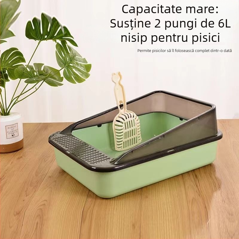 Le Teng cutie de nisip pentru pisici cu design anti-strop; destinat pisicilor; Material: Alte materiale