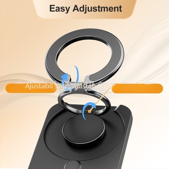 Geantă pentru telefon cu suport MagSafe pentru carduri și suport metalic reglabil - Piele PU, unisex, model solid