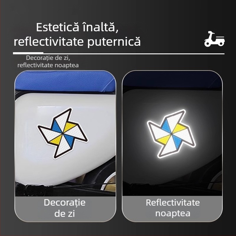 Sticker reflectorizant pentru caroserie, acoperire a zgârieturilor, montaj autoadeziv pentru siguranță nocturnă
