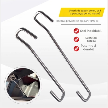 Set auto: cârlig portbagaj și reținere ușă | oțel inoxidabil • brand KNS • varietate Scraper