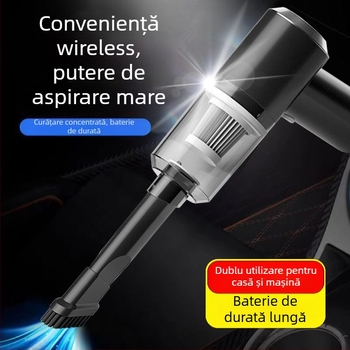 Aspirator manual pentru mașină, fără fir, cu baterie încorporată 1001–1600 mAh, 30W, aspirație 10,1–15 kPa, zgomot sub 36 dB