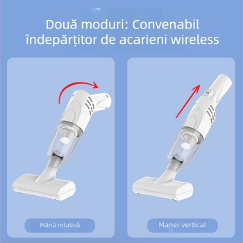 Aspirator portabil fără fir pentru îndepărtarea acarienilor - aspirator uscat compact cu duză plată și cap de îndepărtare a acarienilor, baterie încorporată 1000-1600 mAh, alimentare USB, aspirație 4100-5000 Pa, 16 W, până la 1 h funcționare