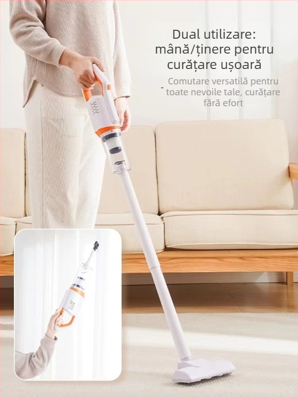 Aspirator fără fir, portabil, 120W, aspirație peste 5000 Pa, baterie încorporată 1000–1600 mAh, autonomie 0–1 h, duza podea 2-în-1