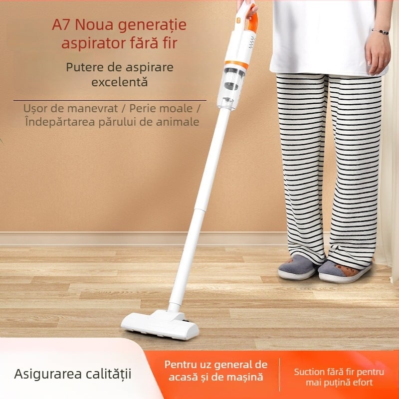 Aspirator fără fir, portabil, 120W, aspirație peste 5000 Pa, baterie încorporată 1000–1600 mAh, autonomie 0–1 h, duza podea 2-în-1