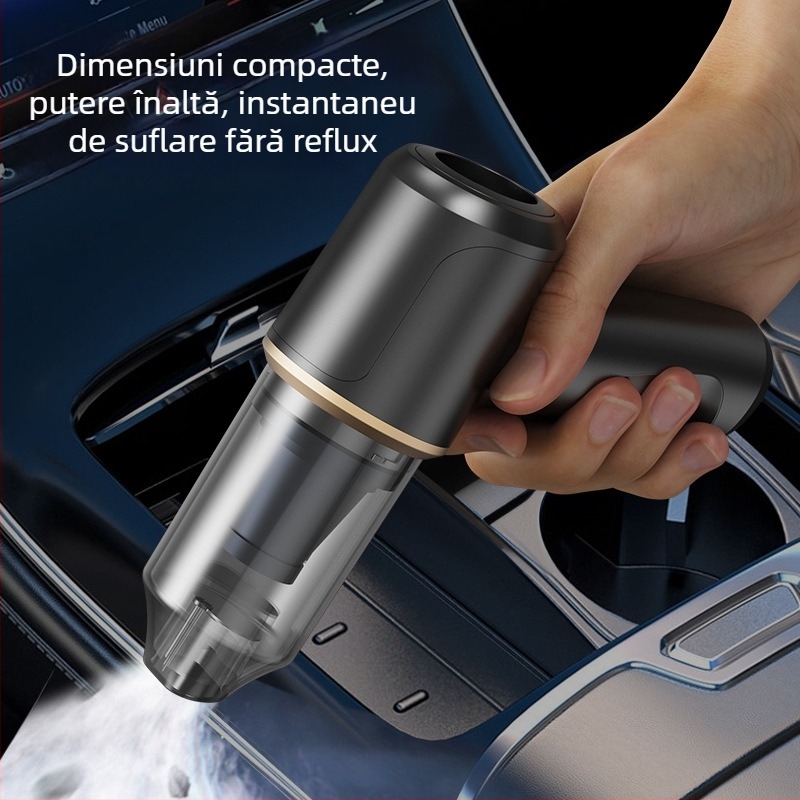 Aspirator portabil fără fir, umed și uscat, cu perie pentru animale de companie și duză plată, 50 W, aspirație până la 5000 Pa, baterie încorporată 1001–1600 mAh, până la 1 oră autonomie