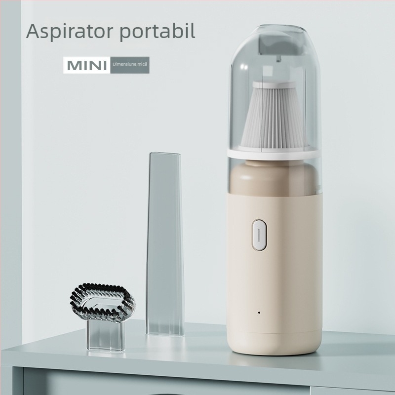 Aspirator de birou portabil fără fir, baterie încorporată 1600–2000 mAh, 2 W, autonomie 1–3 h, zgomot < 36 dB
