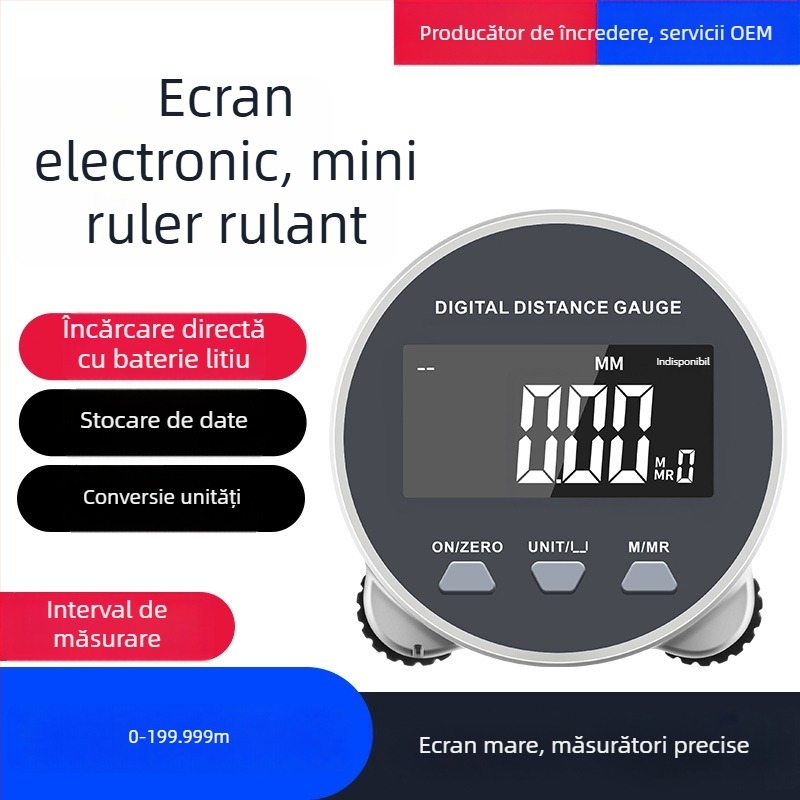 Caliper digital cu role pentru măsurarea distanțelor pe suprafețe curbate