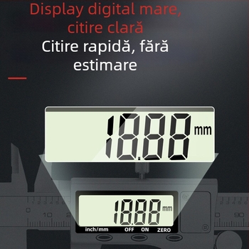 Caliper digital din oțel inoxidabil, corp metalic, afișaj electronic, instrument de măsurare de înaltă precizie