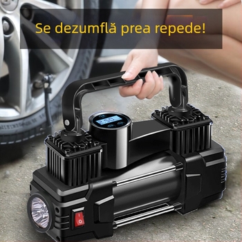 Pompa de aer pentru mașină portabilă, 12V, 150W, cablu 2.5 m, furtun 50 cm, debit de aer >70 L/min