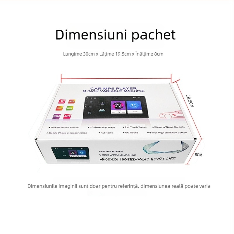 Player MP5 Bluetooth pentru mașină, cu cameră de recul, ecran LCD, alimentare 12V, CarPlay wireless, AHD