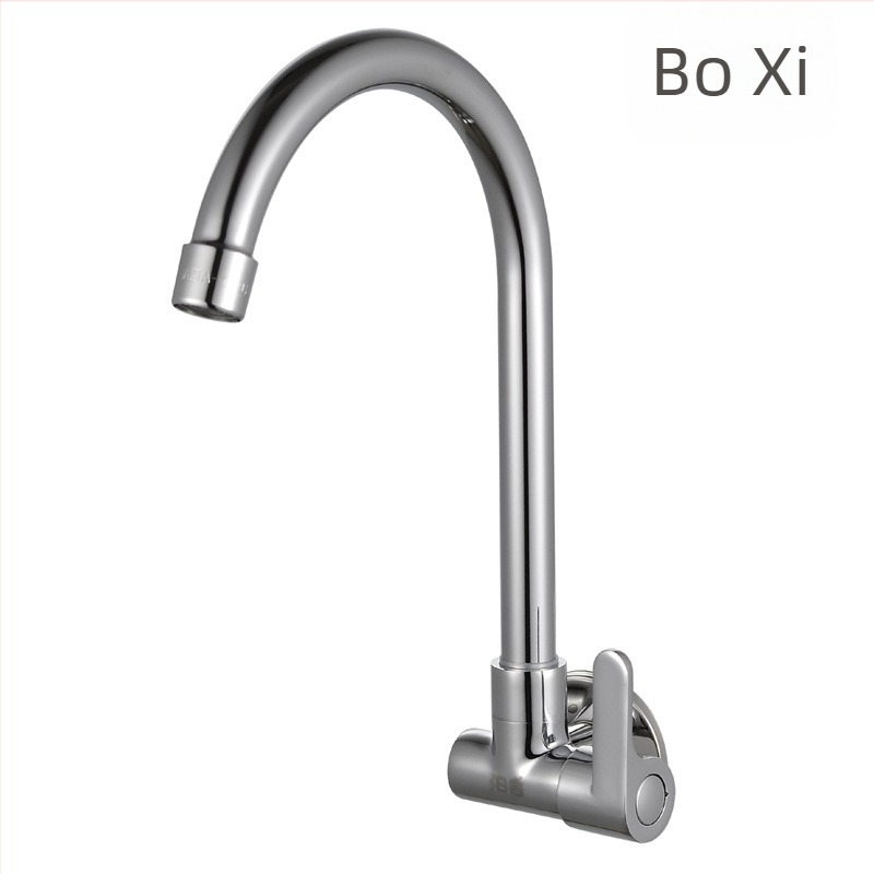 Robinet de bucătărie în colț, montat în perete, din cupru, rece unic, miez ceramic, diametru scaunului 19 mm