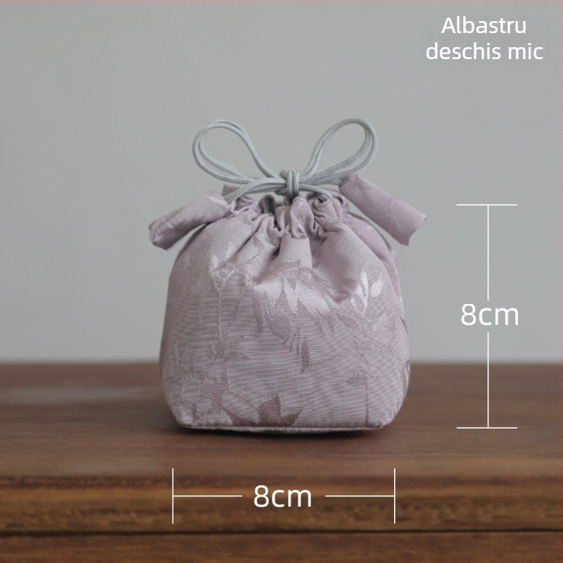 Accesorii pentru ceremonia ceaiului – Geantă de transport din pânză pentru ceainic și cești (stil chinezesc nou; dimensiuni 10x10x10 cm sau 8x8x8 cm; ambalaj OPP)