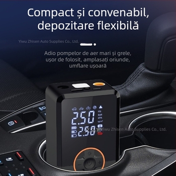 Pompă inteligentă pentru anvelope auto, cu afișaj digital – 12V, 35 L/min, <80W, funcționare continuă peste 20 de minute