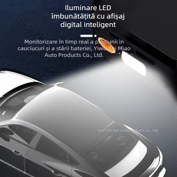 Pompă inteligentă pentru anvelope auto, cu afișaj digital – 12V, 35 L/min, <80W, funcționare continuă peste 20 de minute