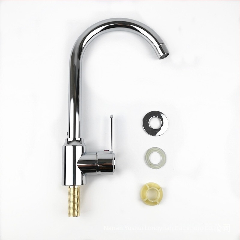 Robinet de bucătărie din oțel inoxidabil, montaj vertical, doar rece, cartuș ceramic, conexiuni 1/2" intrare/ieșire