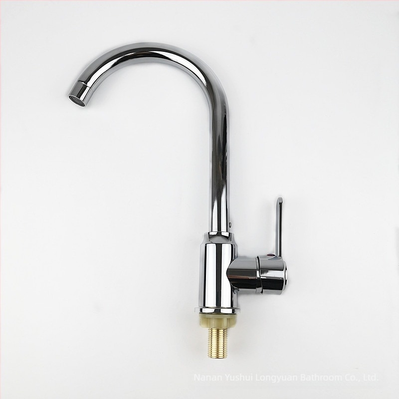 Robinet de bucătărie din oțel inoxidabil, montaj vertical, doar rece, cartuș ceramic, conexiuni 1/2" intrare/ieșire