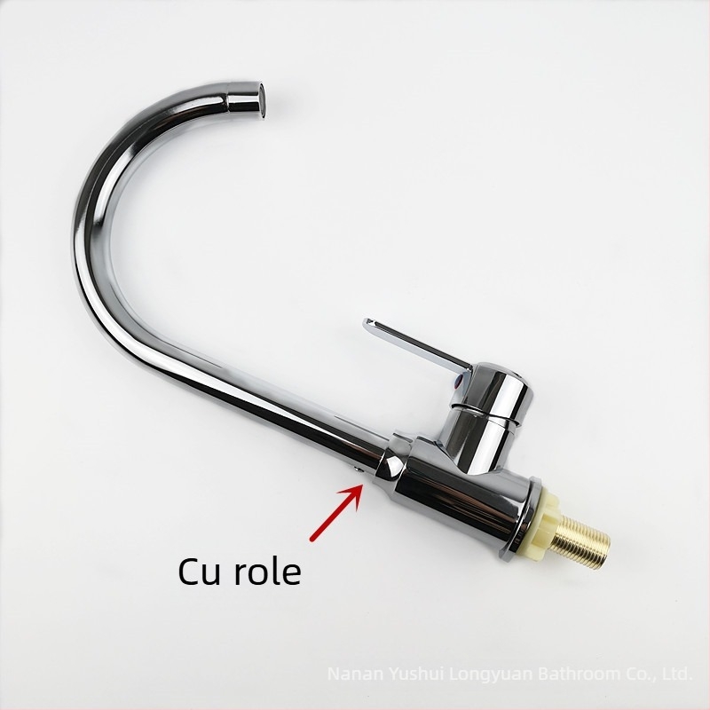 Robinet de bucătărie din oțel inoxidabil, montaj vertical, doar rece, cartuș ceramic, conexiuni 1/2" intrare/ieșire