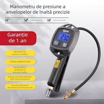 Pompa digitală pentru anvelope auto cu manometru, afișaj digital, 0-200 psi, mai multe unități, precizie 0,01
