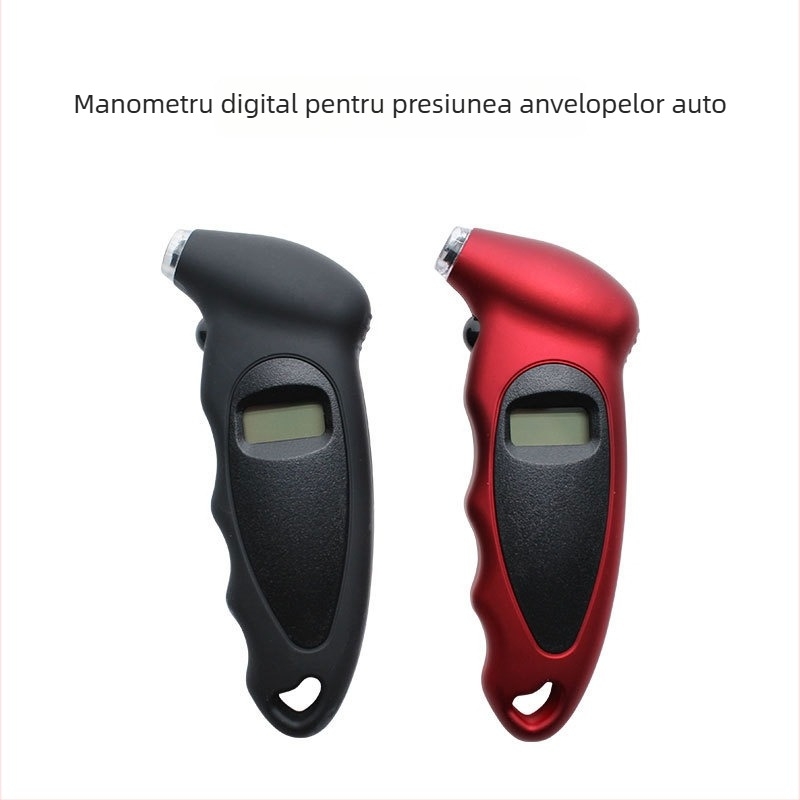Manometru digital de presiune în pneuri cu afișaj electronic, interval 0-150 psi, precizie ±1,5 psi, alimentat cu baterie AG13, carcasă ABS