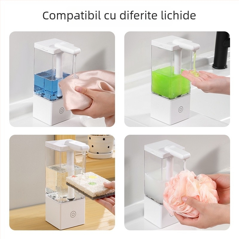 Dozator automat de săpun cu inducție – ABS, fără atingere, montare pe masă, stil modern minimalist