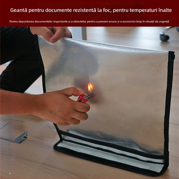 Geantă de documente rezistentă la foc Kaixiu — material ignifug, fermoar, formă înclinată