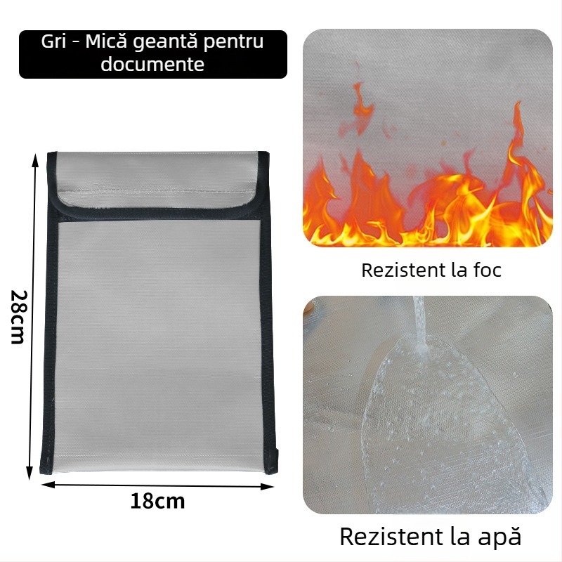Geantă de documente rezistentă la foc Kaixiu — material ignifug, fermoar, formă înclinată