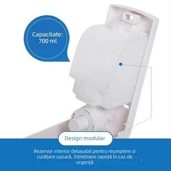 Dozator de săpun Revo, ABS, montat pe perete, acționat prin apăsare, design modern minimalist, proces de oxidare