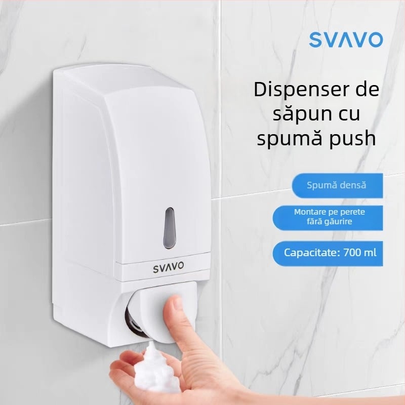 Dozator de săpun Revo, ABS, montat pe perete, acționat prin apăsare, design modern minimalist, proces de oxidare