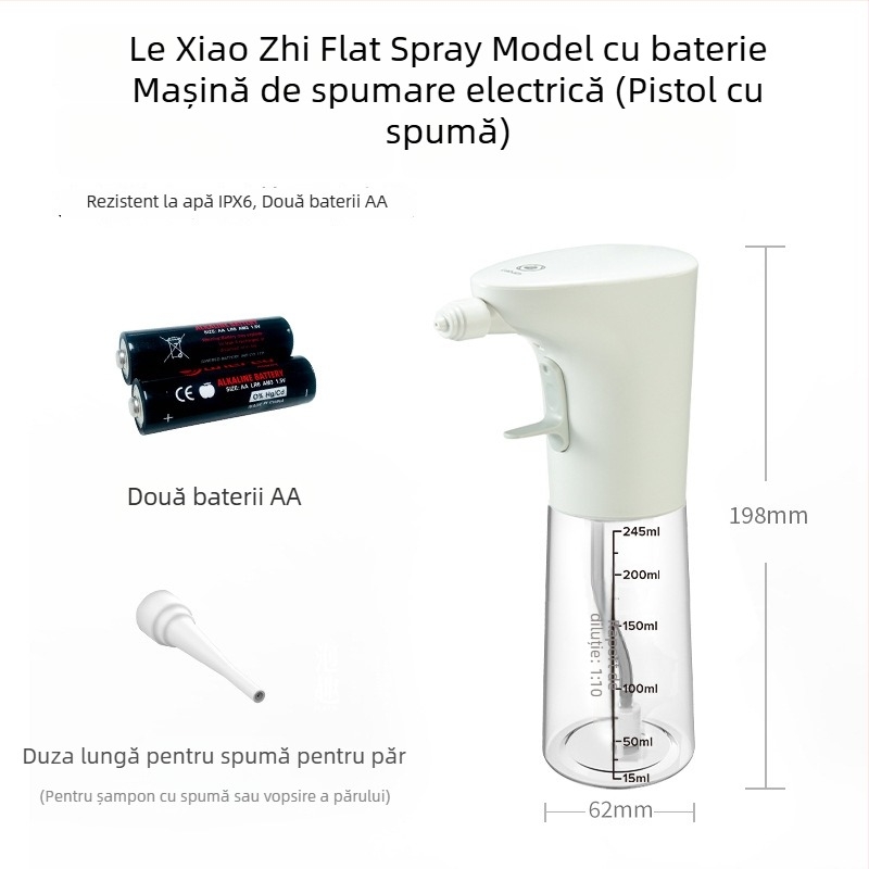 Dozator de săpun cu spumă, acționare manuală, ABS+PETG, turnare prin injecție, stil modern minimalist, greutate 0.5