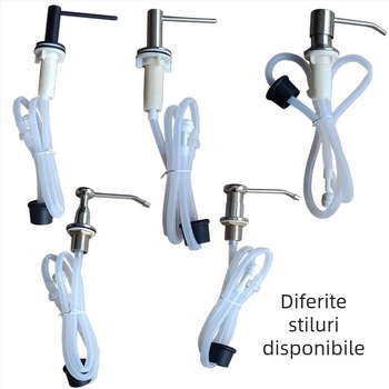Tub extensibil pentru dozator de săpun la chiuveta de bucătărie - silicon, apăsare manuală, stil modern