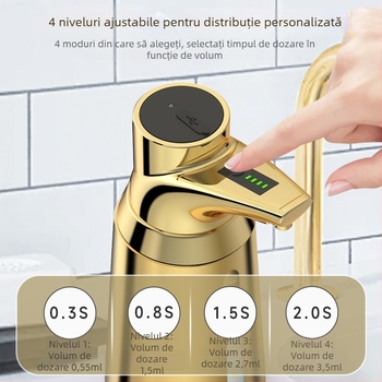 Dispenser automat de săpun cu senzor – ABS+PET, CE/RoHS/FCC, instalare fără găuri, model GM-S2309B-G, brand Greatmay