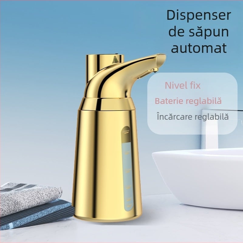 Dispenser automat de săpun cu senzor – ABS+PET, CE/RoHS/FCC, instalare fără găuri, model GM-S2309B-G, brand Greatmay