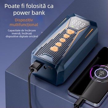 Pompa de aer montată în mașină pentru autoturism și bicicletă, pompă electrică portabilă pentru anvelope