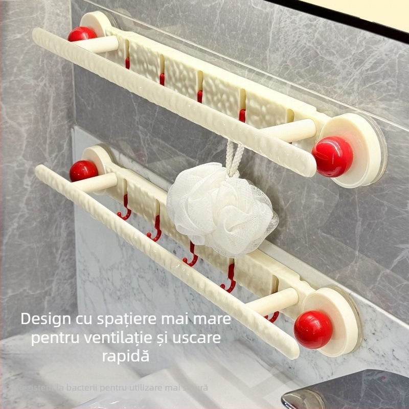 Suport de prosoape cu ventuză – Montaj pe perete, fără găuri, din plastic, 200 buc./cutie